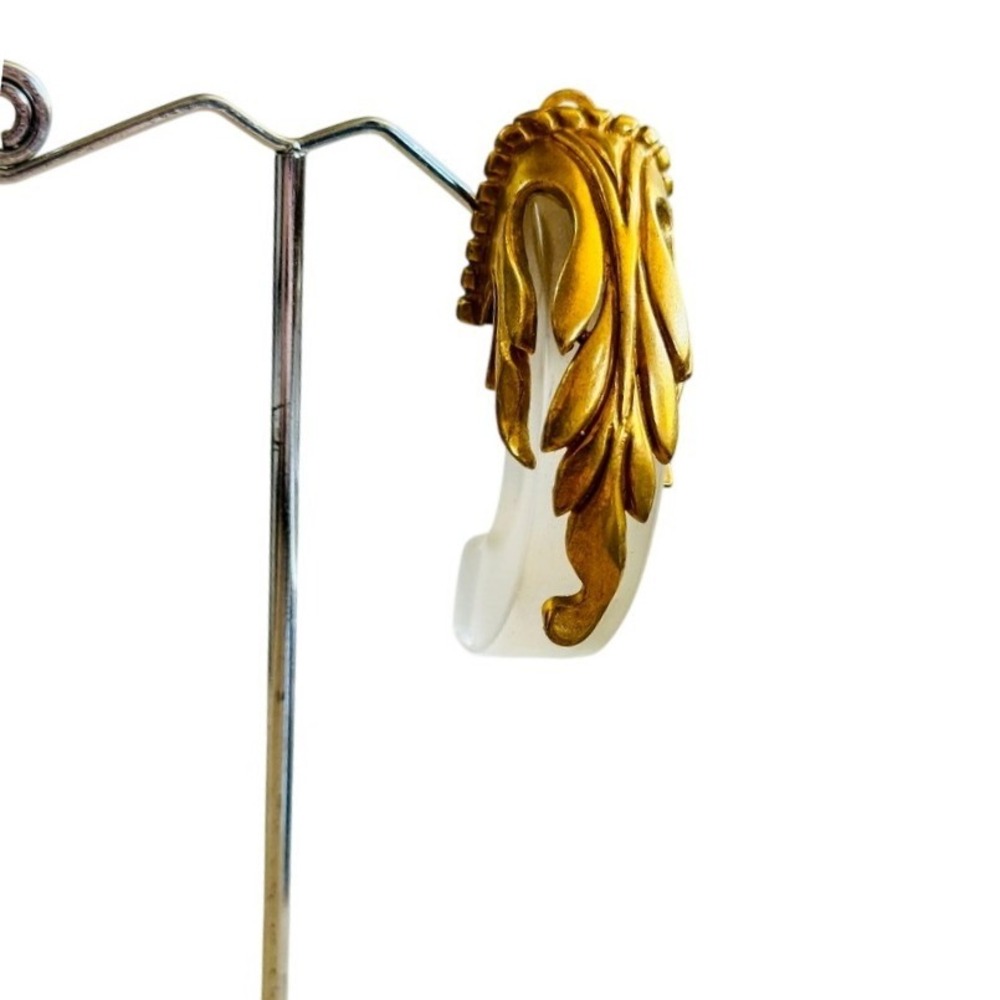 Inna Cytrine Paris Lucite Motif Runway VTG Clip Cuff Single Earring Only 80s